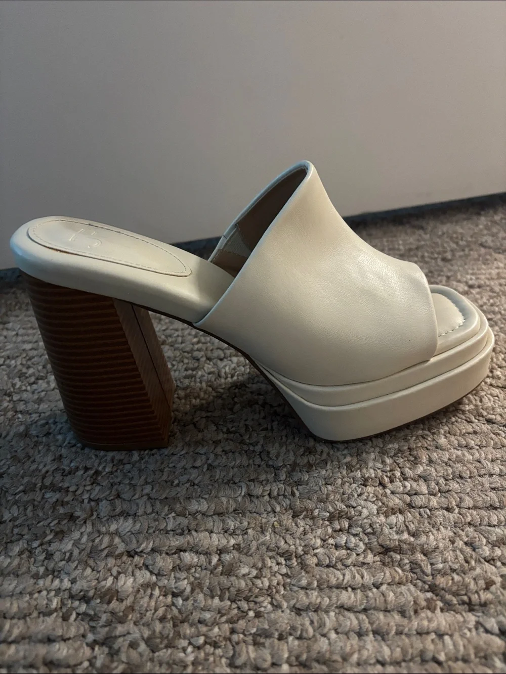 Cream Platform Mule Heels - JustFab